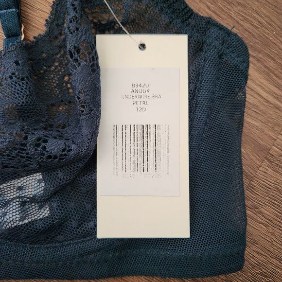 Eberjey Underwire Bra 32D Lace Deep Green‎ NWT - Picture 3 of 5